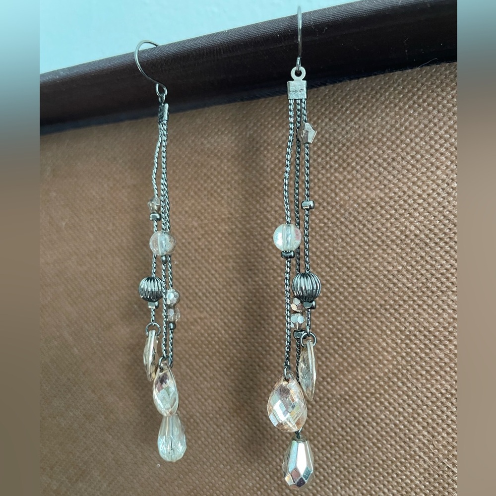 Silver Beads Drop Earrings